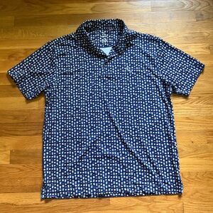 Rhoback Breakfast Performance Polo Shirt Men’s Large Navy Blue